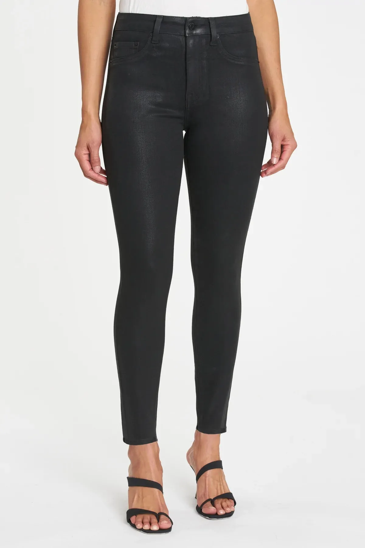 Aline High Rise Skinny | Coated Night Sky sold by Belletique