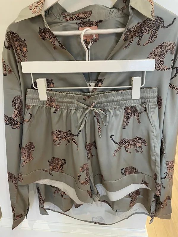 Early Riser PJ Set | Feline Fine Silky sold by Belletique