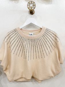 Rhinestone Burst Bubble Top sold by Belletique