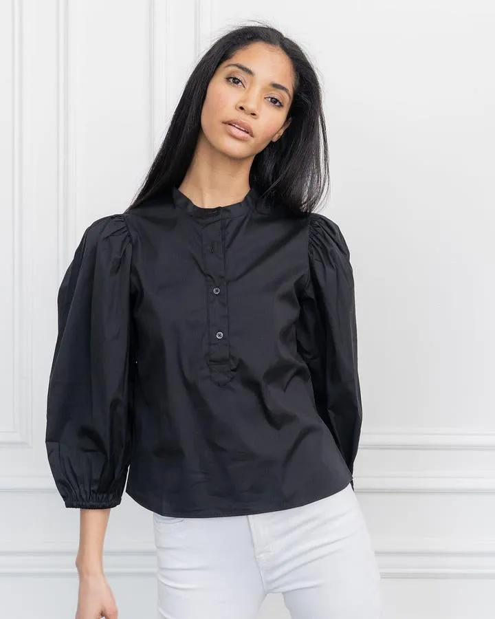 Balloon Sleeve Shirt | Black sold by Belletique product image thumbnail 3