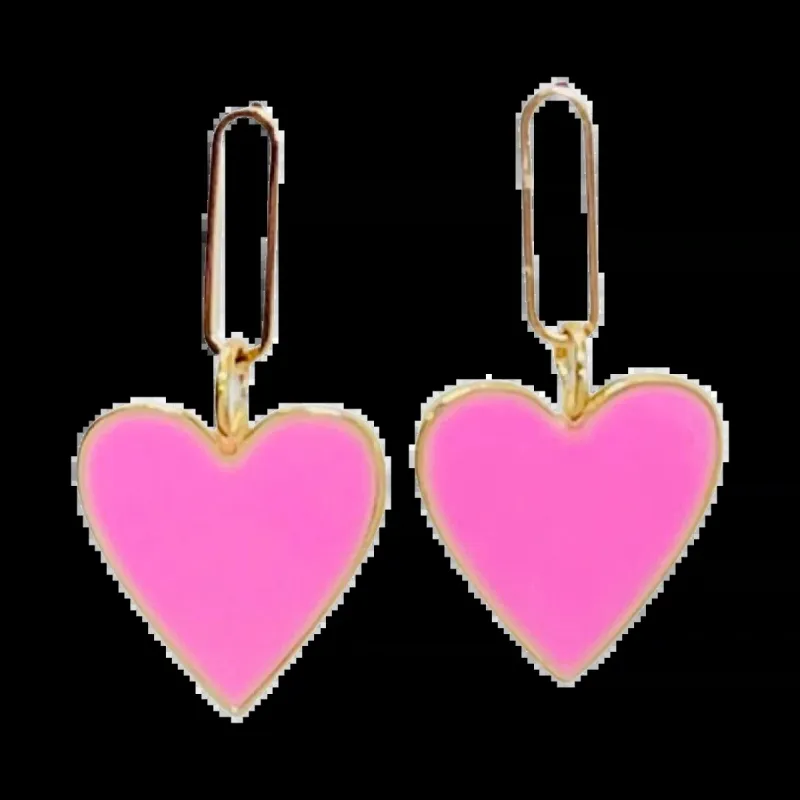 Hearts on Fire Earrings | Hot Pink sold by Belletique