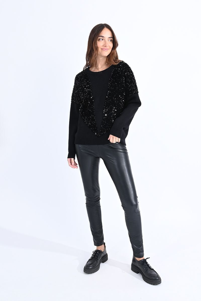 Sequined Black Sweater sold by Belletique product image thumbnail 3