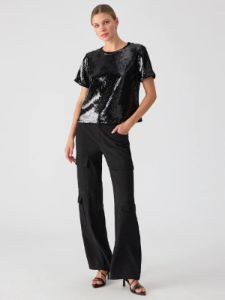 The Perfect Sequin Tee | Black sold by Belletique