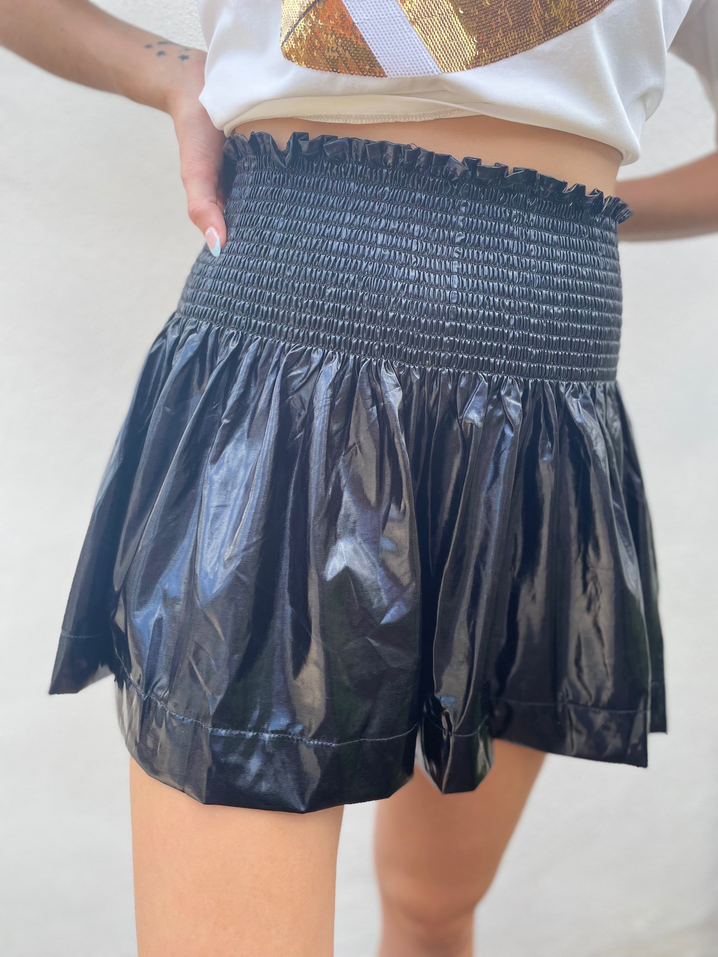 Black Metallic Swing Shorts sold by Belletique