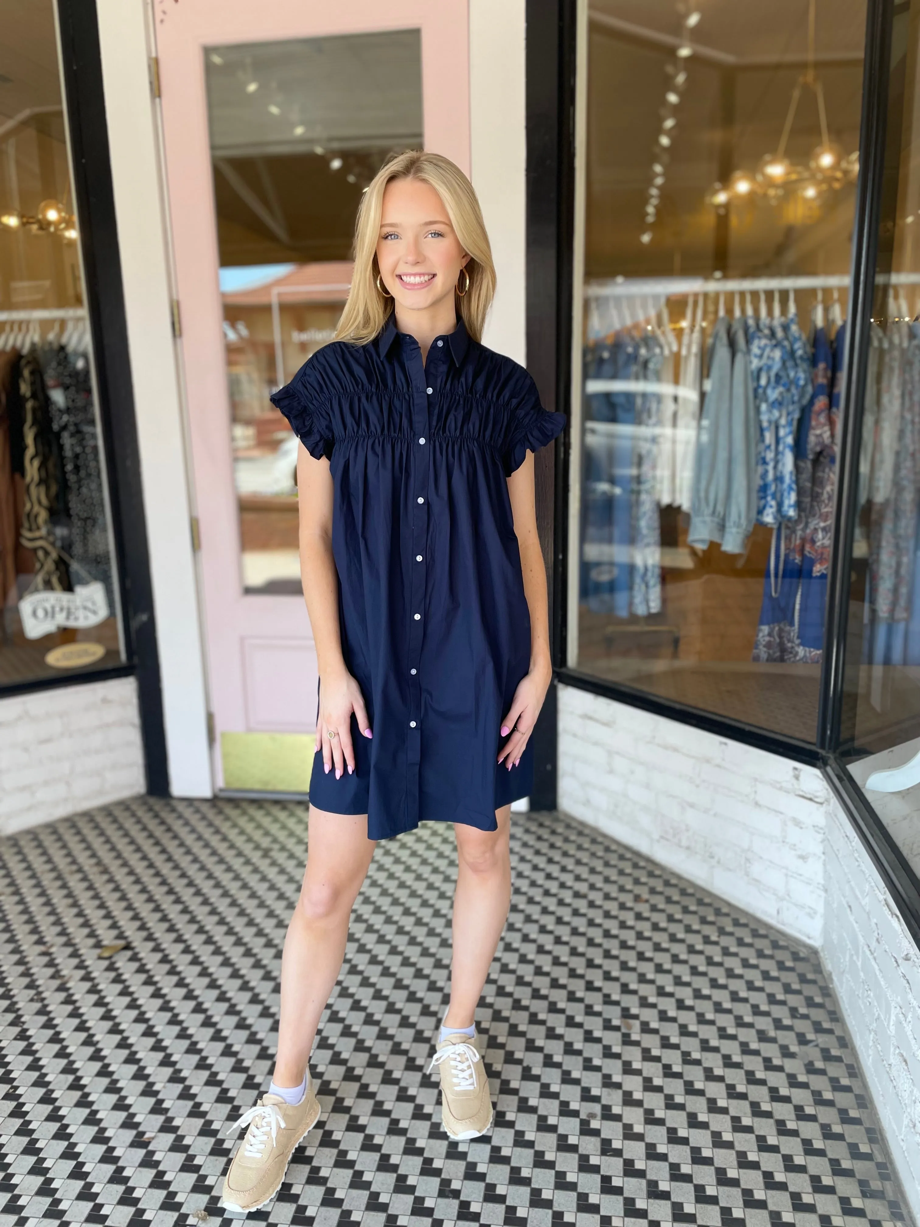 Nadine Dress | Navy sold by Belletique product image thumbnail 2