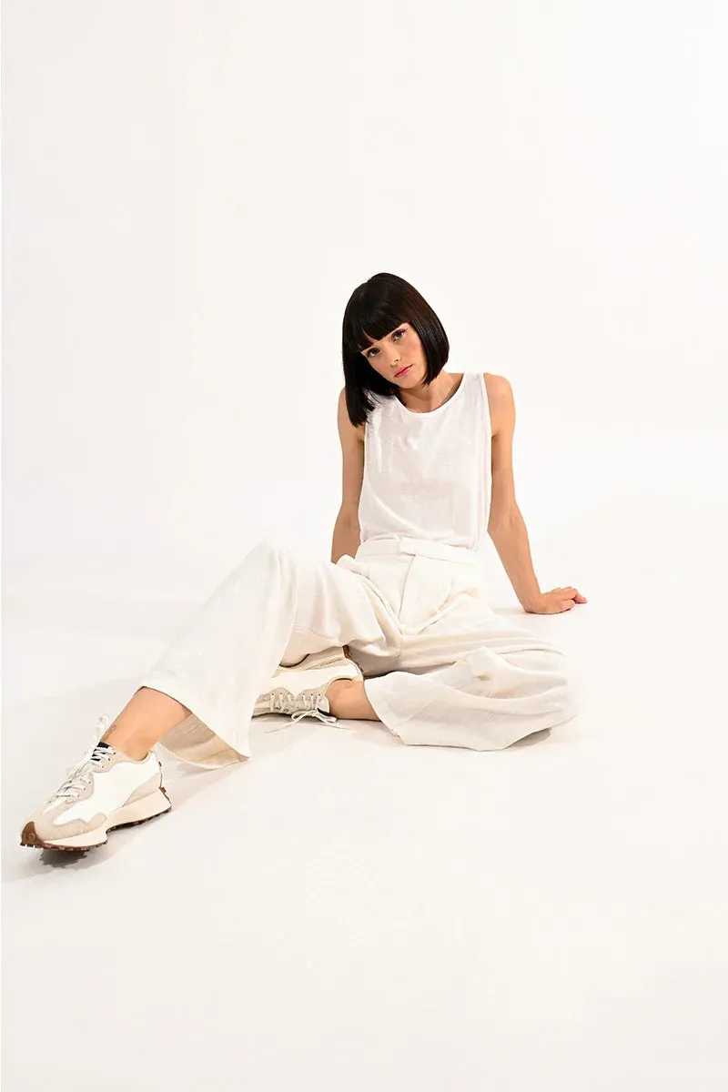 Cate Wide Leg Pants | Ivory sold by Belletique product image thumbnail 3