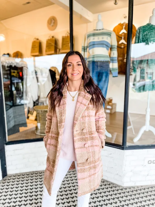 Charlotte Jacket | Beige Plaid sold by Belletique
