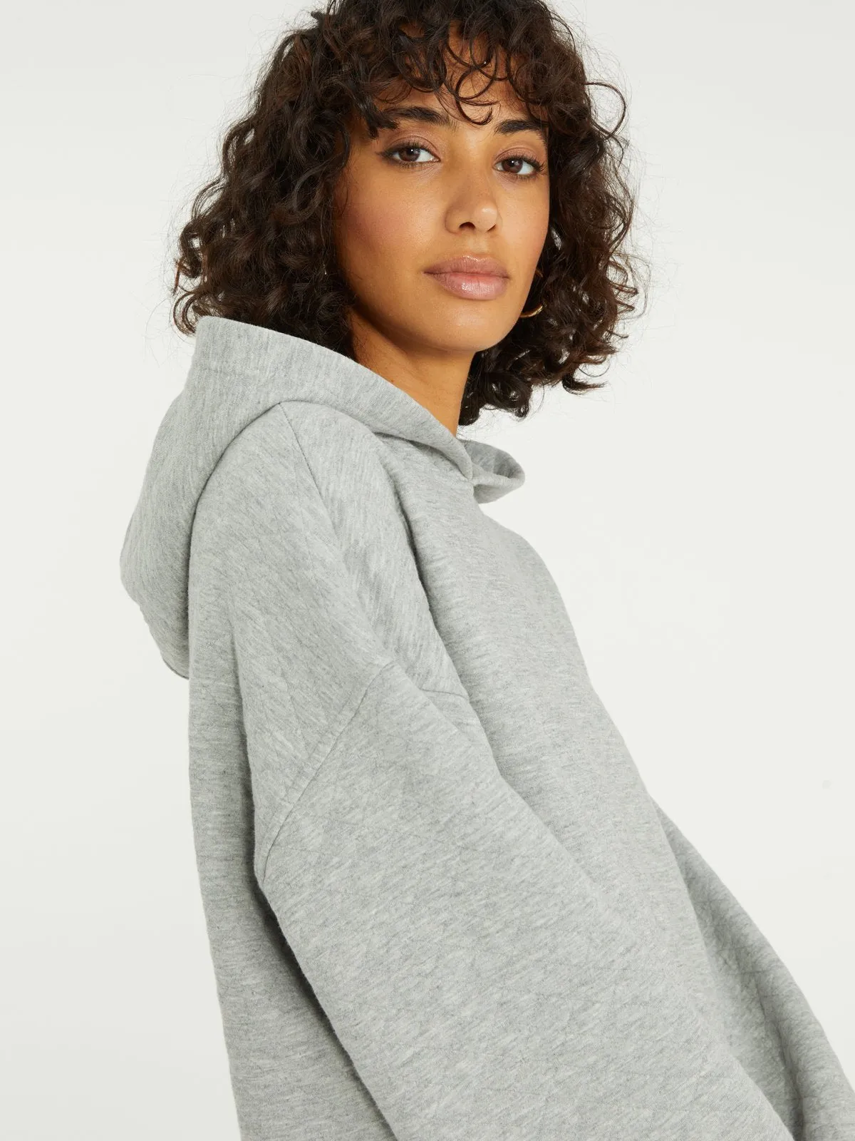 Quilted Sweatshirt Heather Grey sold by Belletique