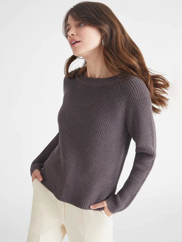 Jane Metallic Crewneck Sweater | Charcoal sold by Belletique product image thumbnail 2