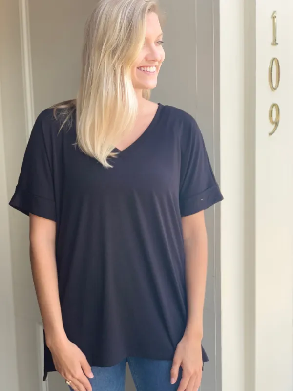 Neutrals Tee | Black or Grey sold by Belletique
