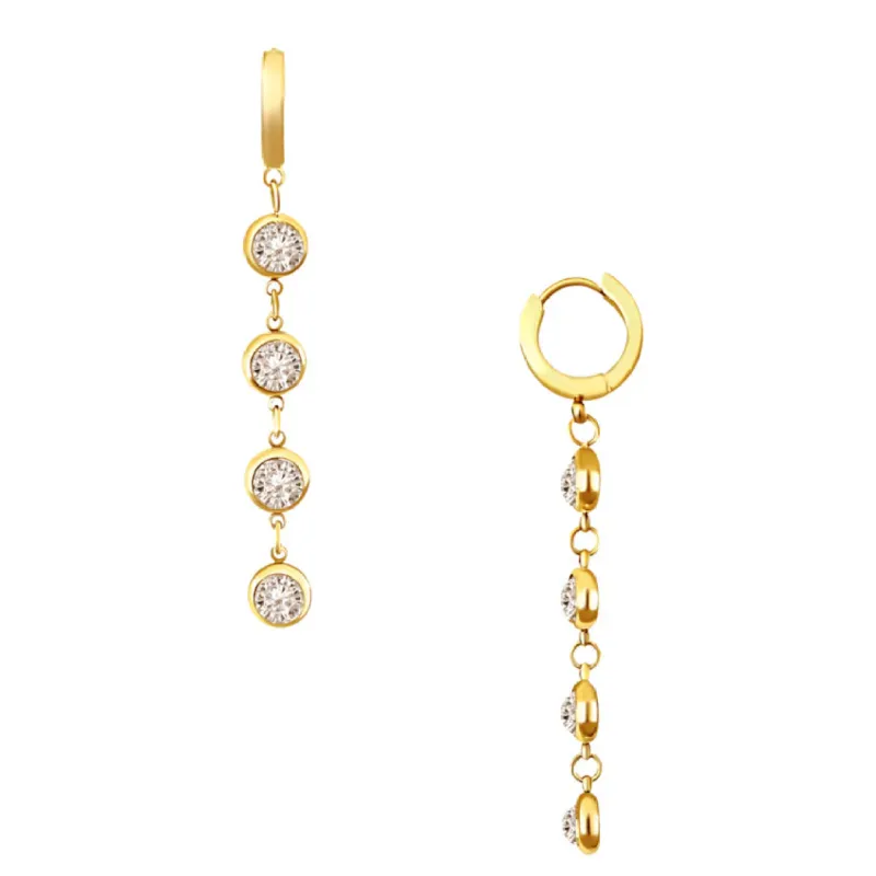 Cadence Huggie Drop Earring sold by Belletique
