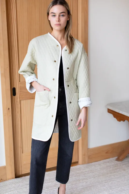 India Quilted Coat | Buttercream Organic sold by Belletique