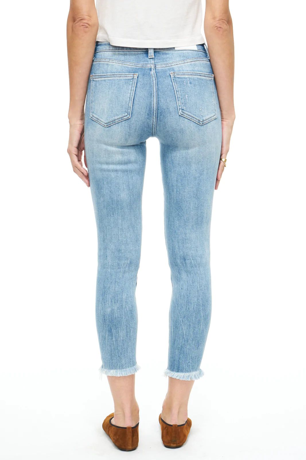 Audrey Mid Rise Skinny Crop | Sierra Distressed sold by Belletique product image thumbnail 3