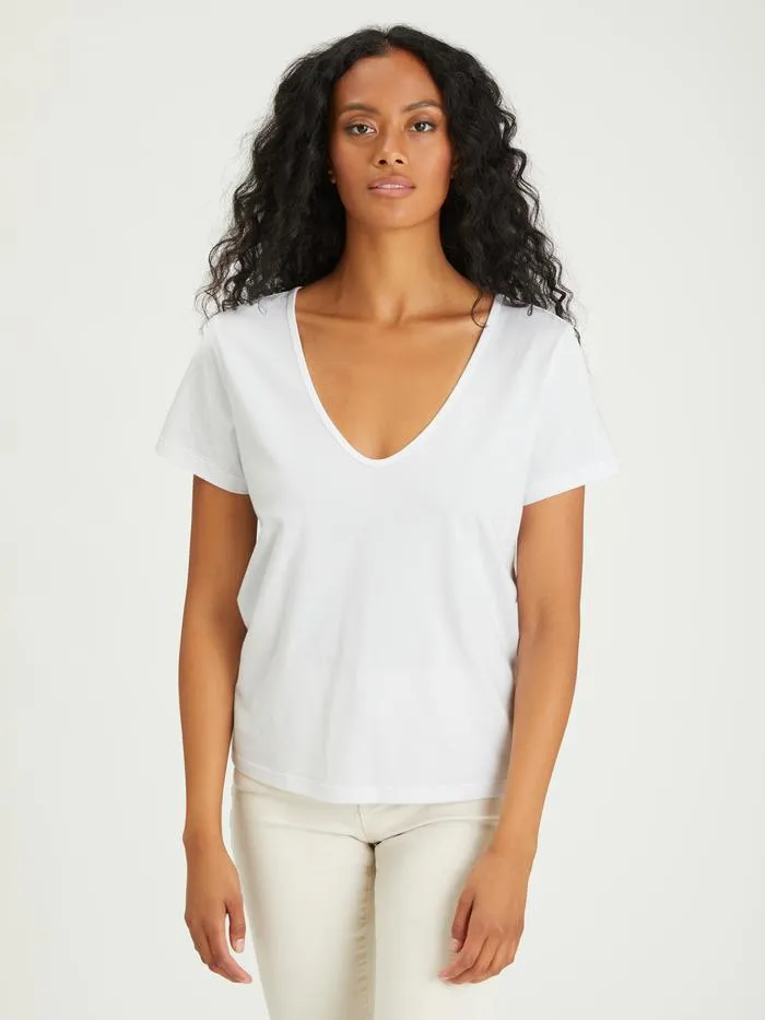 Soft V-Neck Tee | White sold by Belletique product image thumbnail 3