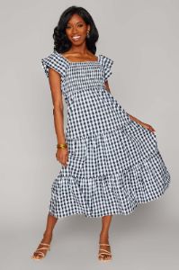 Brynn Dress | Black Checker sold by Belletique