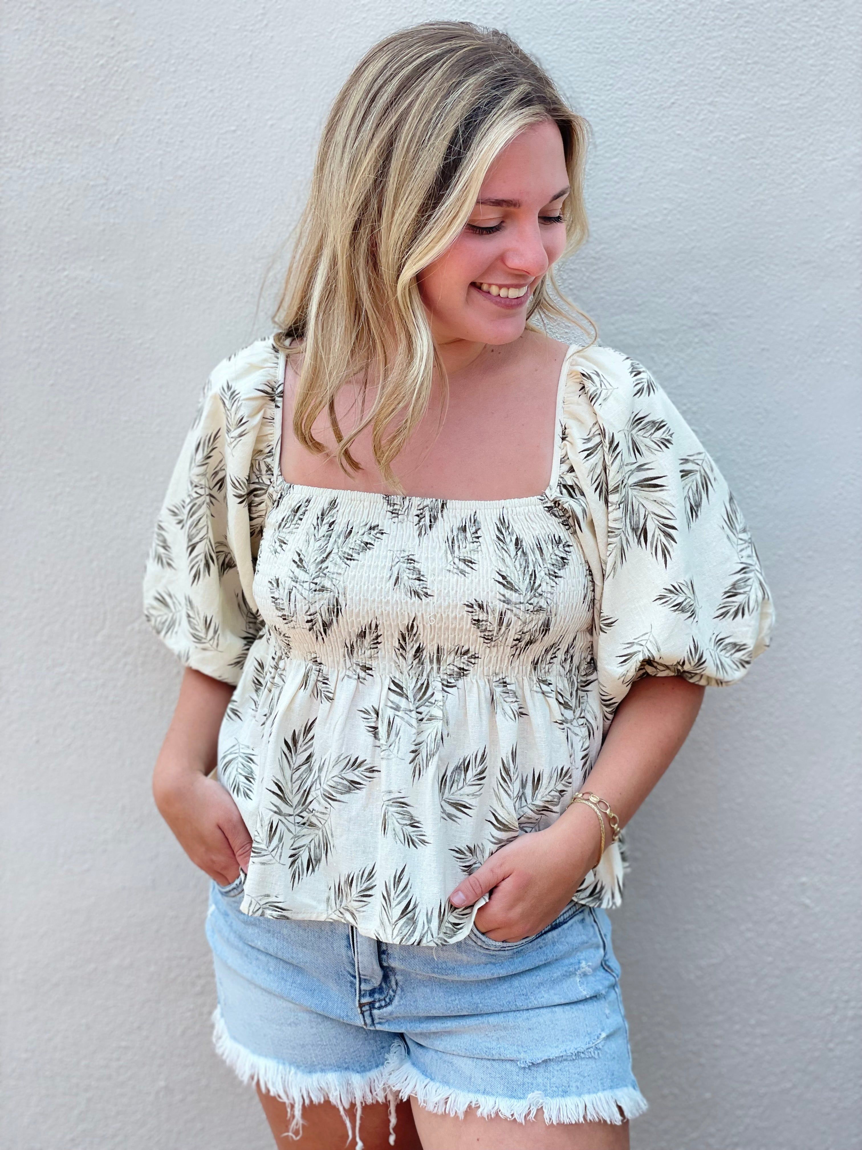 Palms Top sold by Belletique