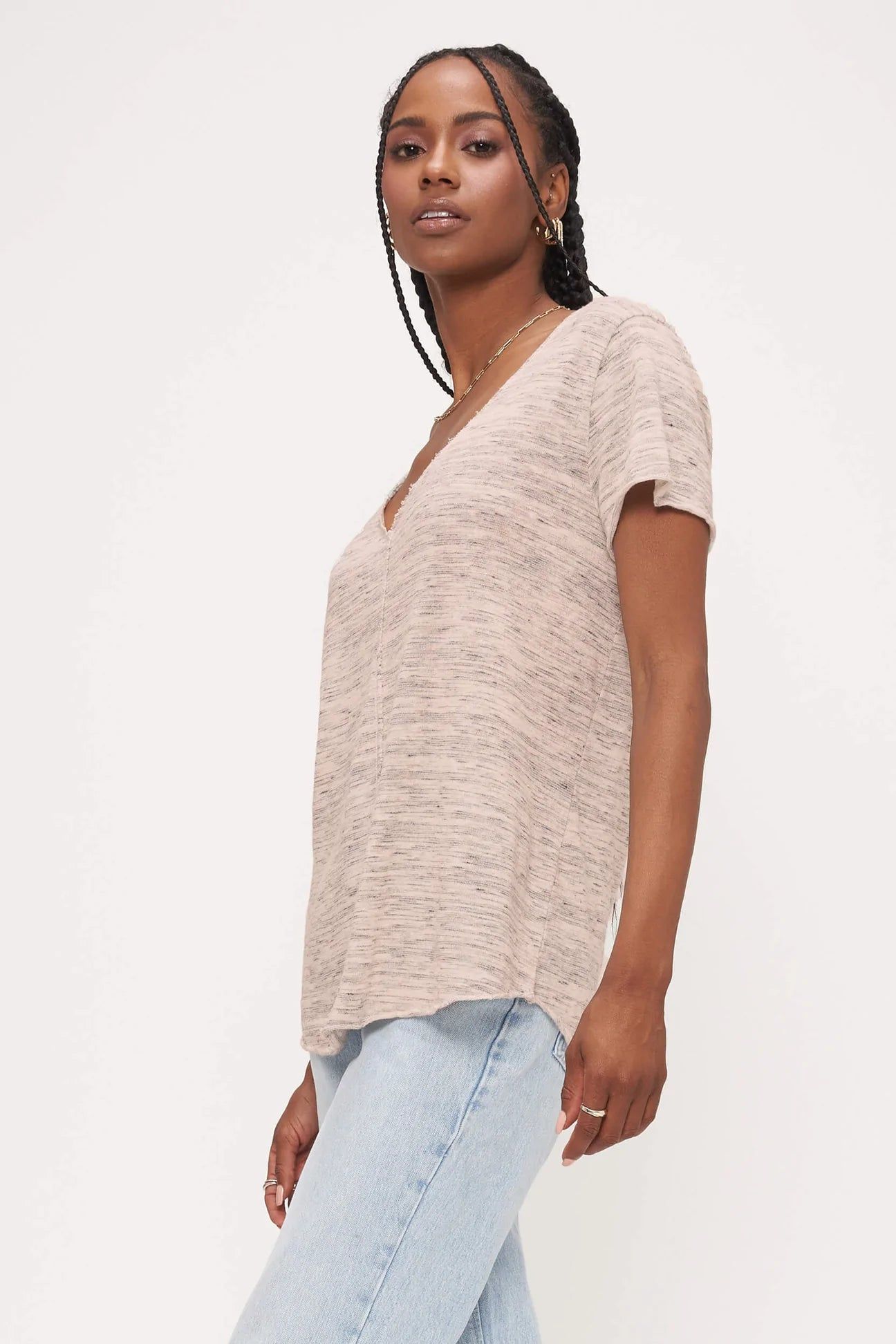 Wearever Marled Tee | Cashew sold by Belletique product image thumbnail 3