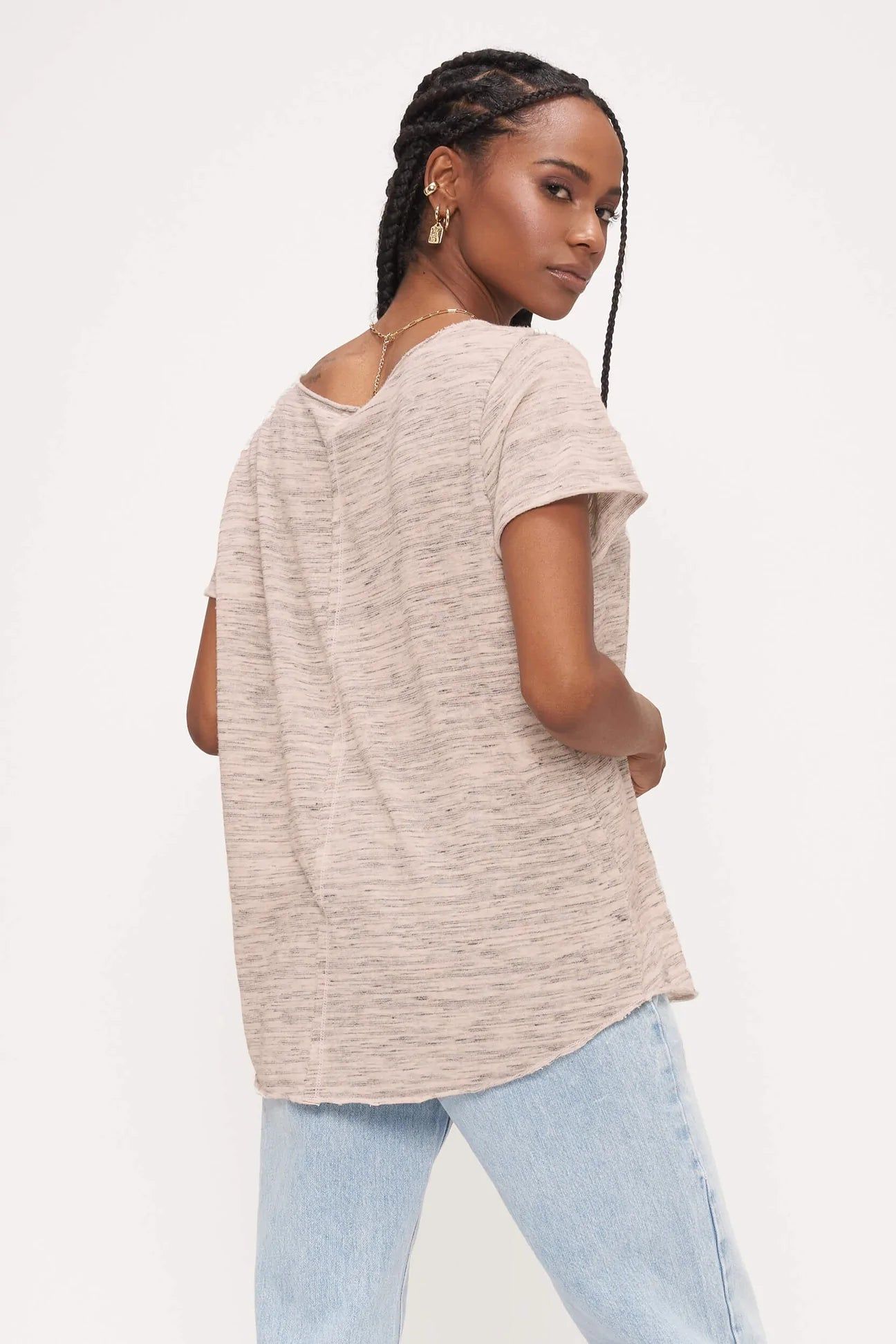 Wearever Marled Tee | Cashew sold by Belletique product image thumbnail 4