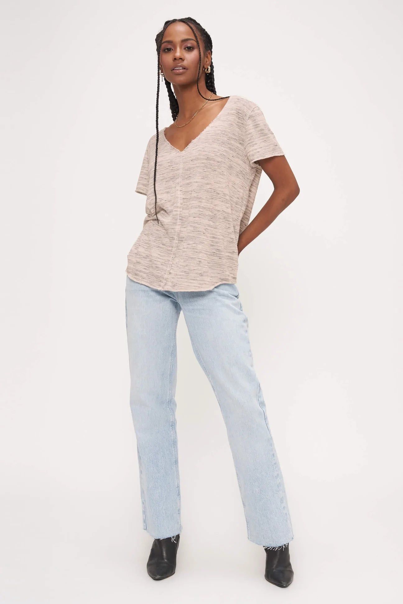 Wearever Marled Tee | Cashew sold by Belletique product image thumbnail 2