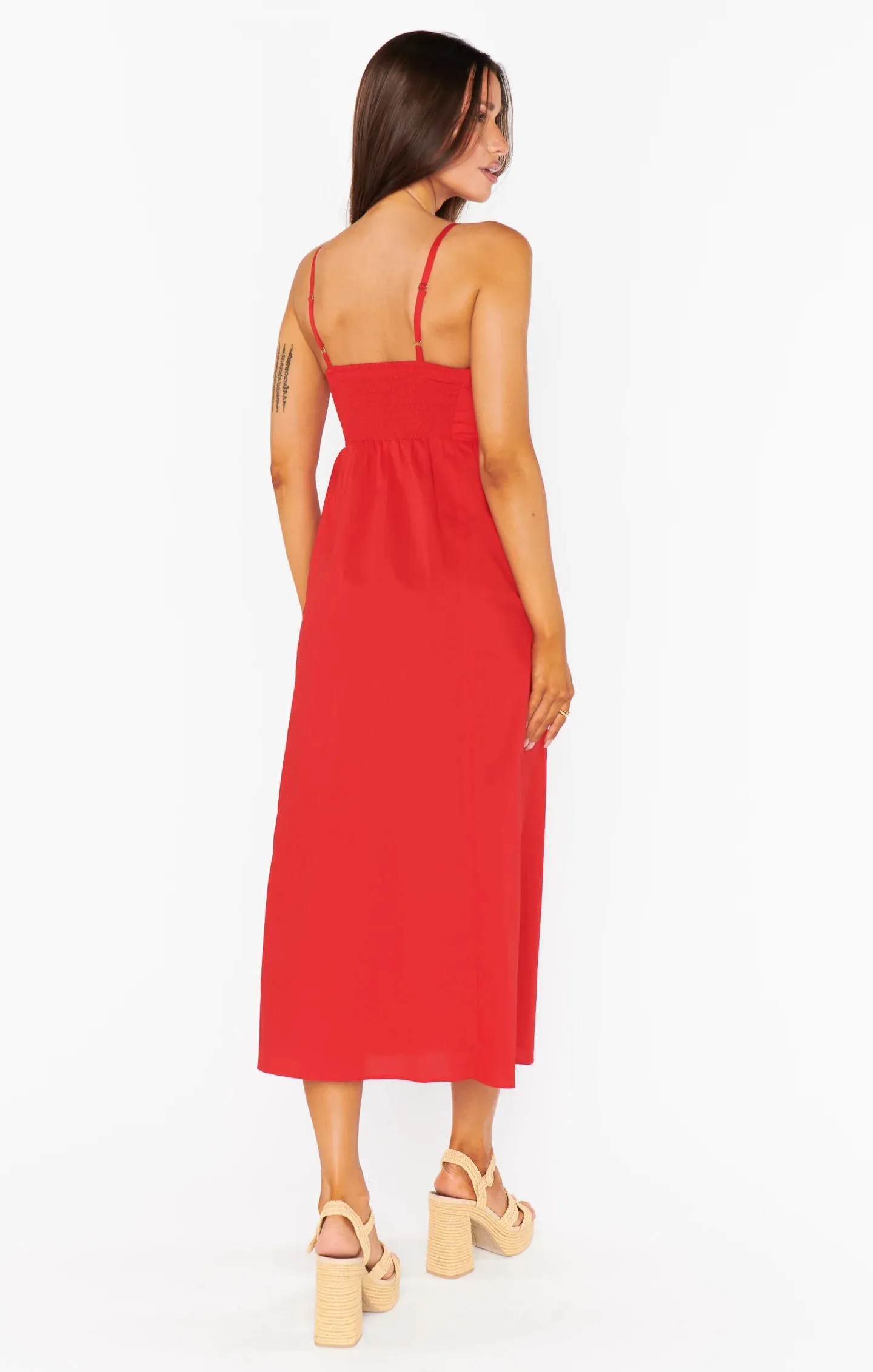 Allegra Midi Dress | Cherry Poplin sold by Belletique product image thumbnail 2