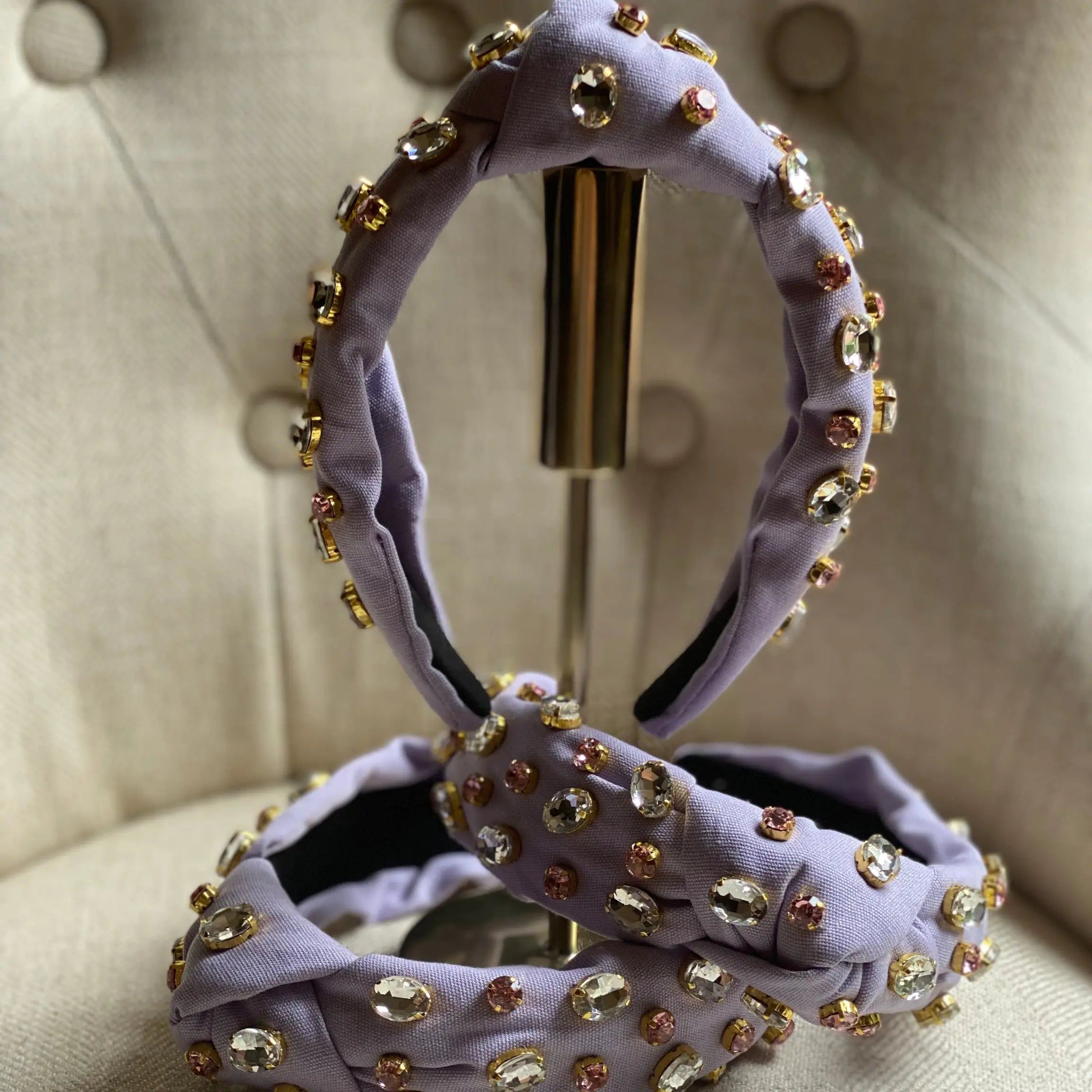 Purple Headband with Colored Stones sold by Belletique