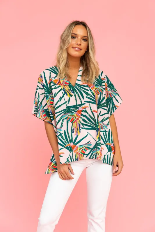 Maggie Top | Parrot Party sold by Belletique