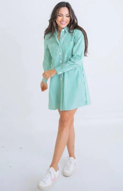 Stripe Poplin Shirt Dress sold by Belletique