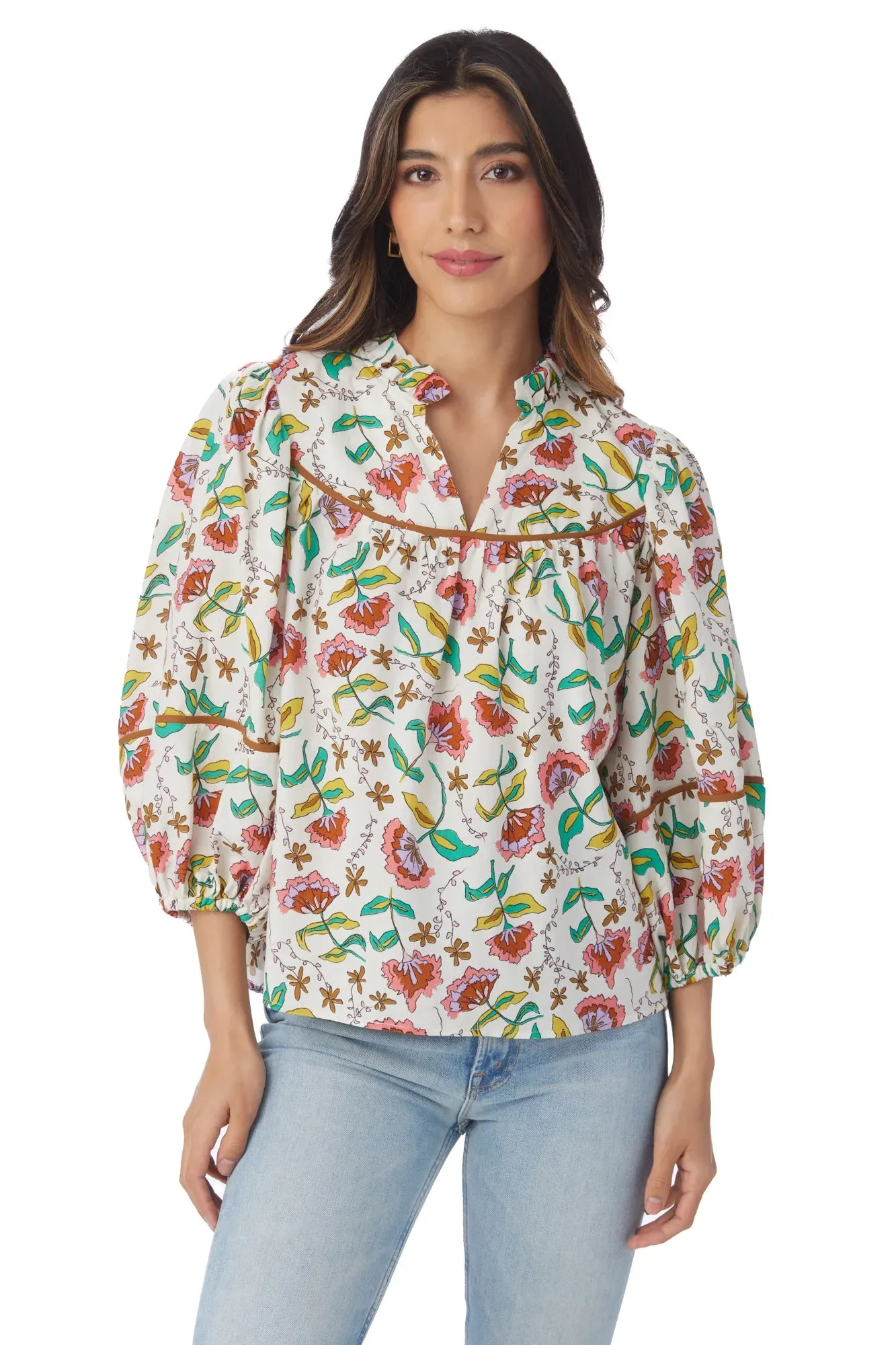 Rosie Top | Woodcut Floral sold by Belletique product image thumbnail 2