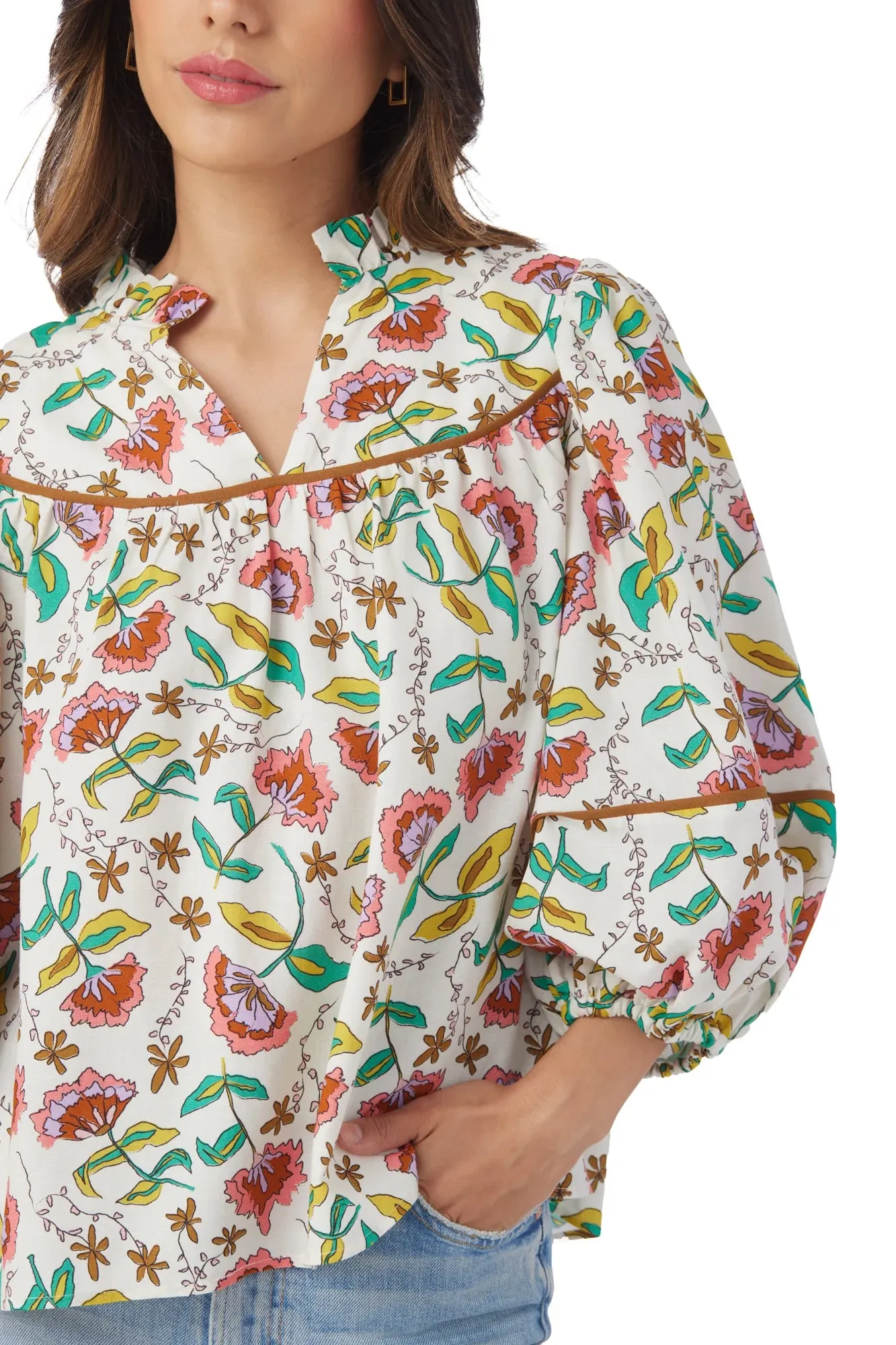 Rosie Top | Woodcut Floral sold by Belletique product image thumbnail 3