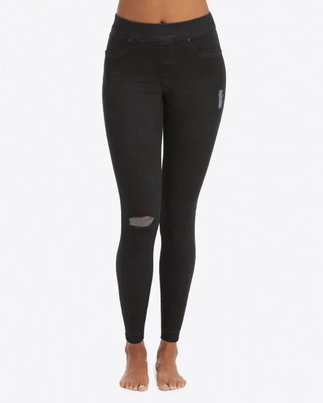 Black Distressed Skinny Jeans sold by Belletique