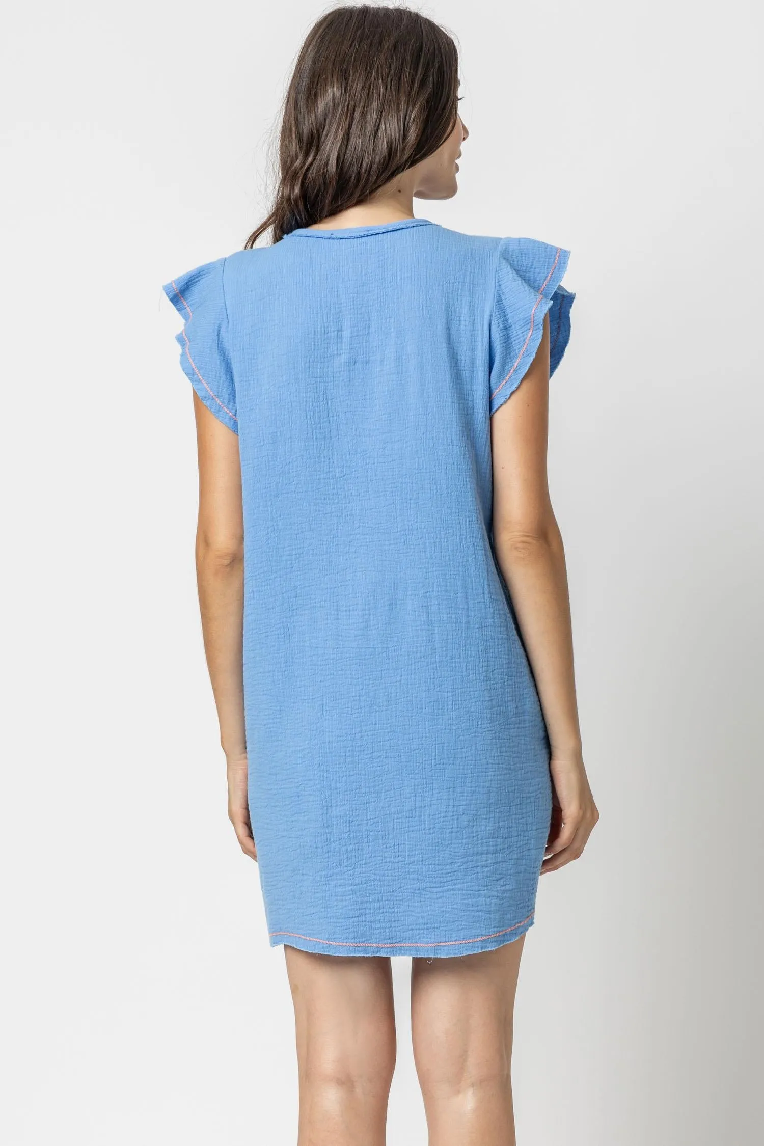 Flutter Sleeve Gauze Dress | Marina sold by Belletique product image thumbnail 2