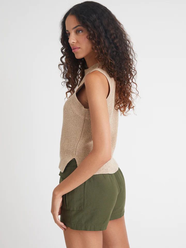 Demi: Metallic Crewneck Tank Sweater | Oat sold by Belletique product image thumbnail 3