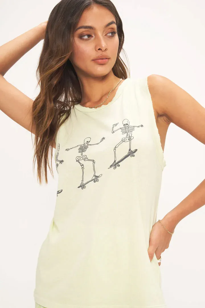 Skeleton Skate Easy Fit Tank | Lime Cream sold by Belletique product image thumbnail 2