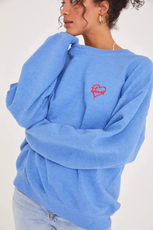 Love Heart Embroidered Sweatshirt made by Project Social T