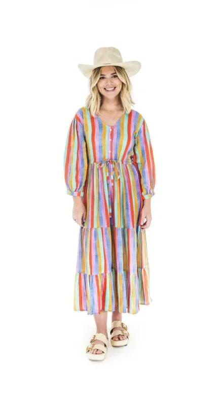 Ginger Heathered Stripe Maxi Dress sold by Belletique