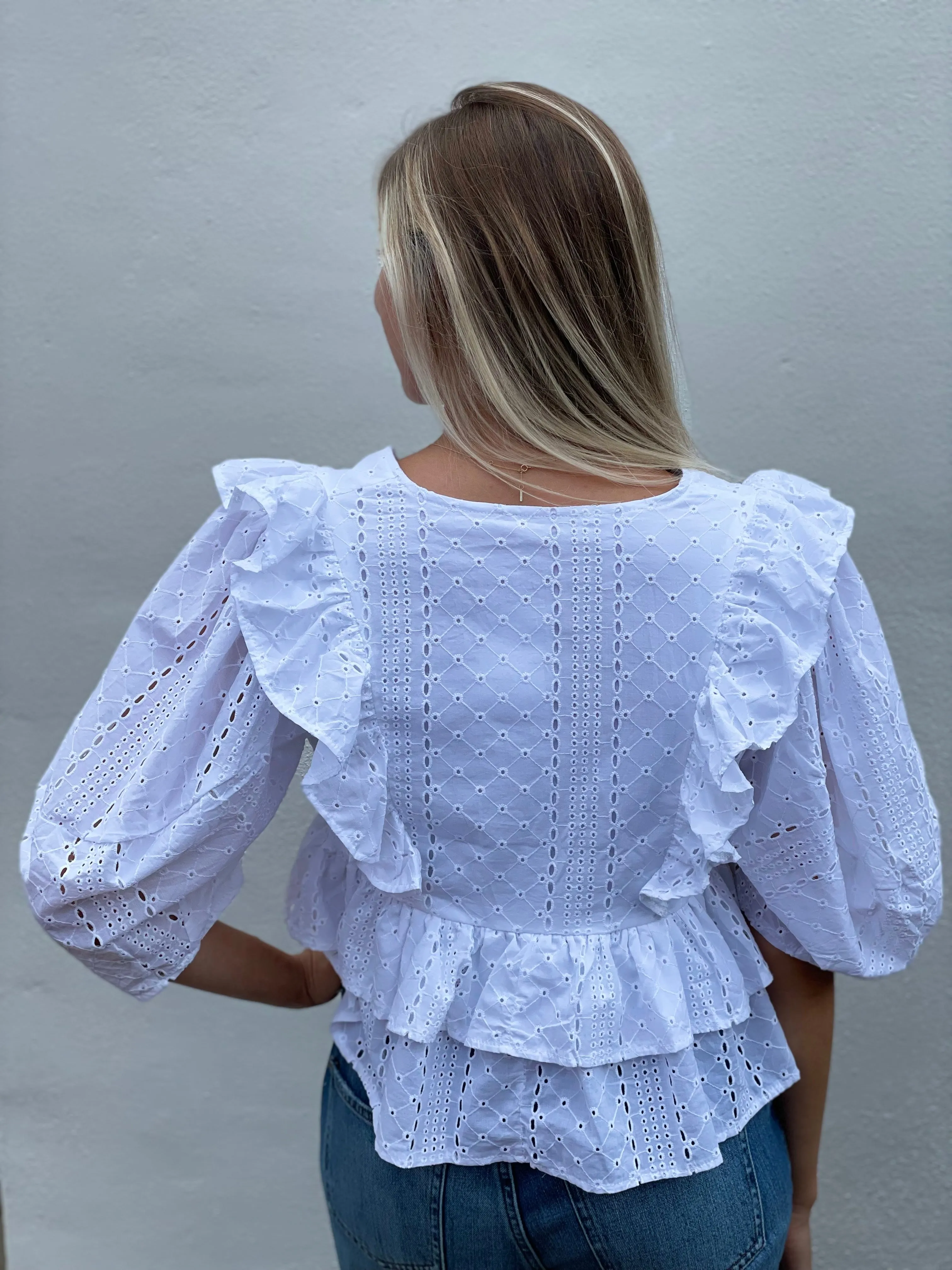 Eyelet Ruffle Top sold by Belletique product image thumbnail 2