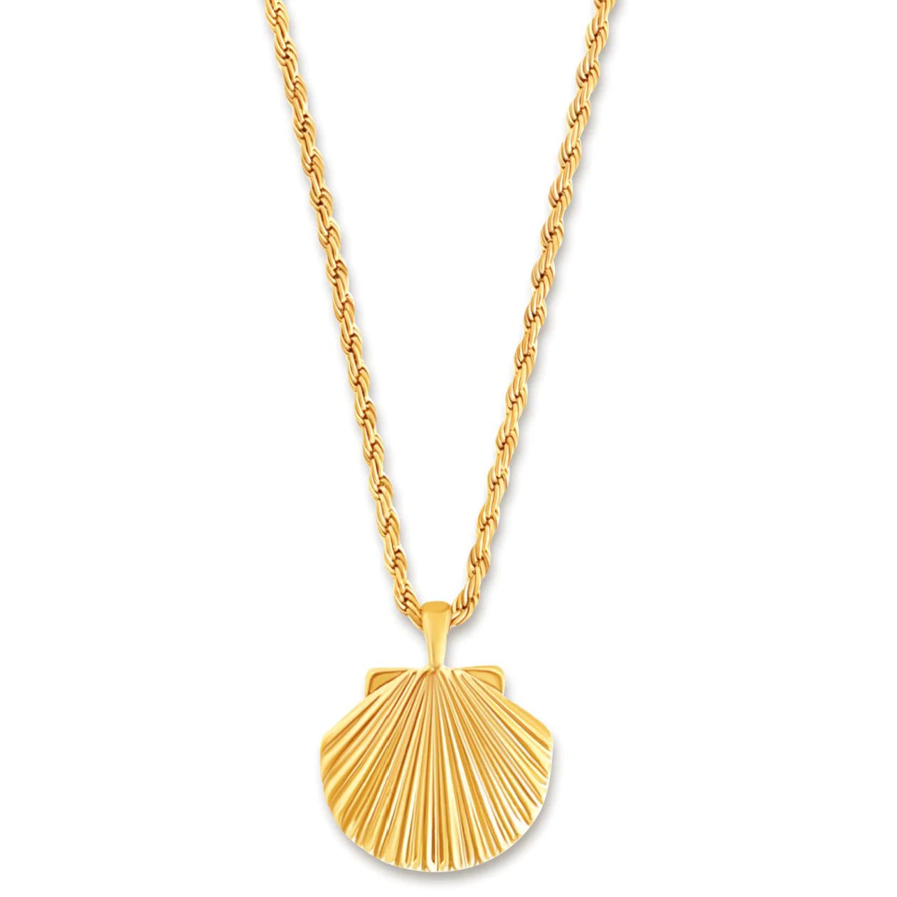 Natalie Oversized Shell Pendant Necklace sold by Belletique