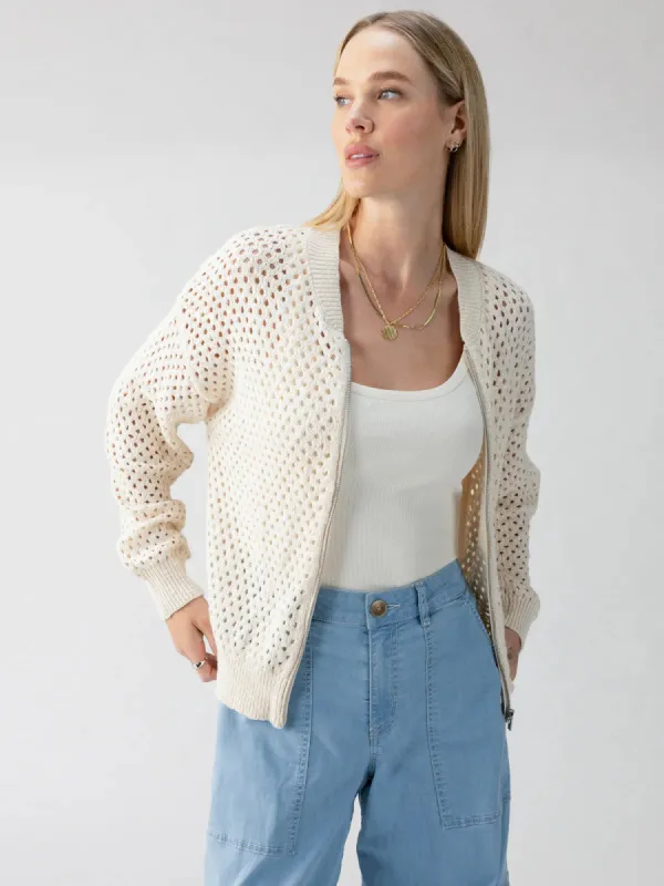 Stepping Out Bomber Sweater Jacket |  Eco Natural sold by Belletique