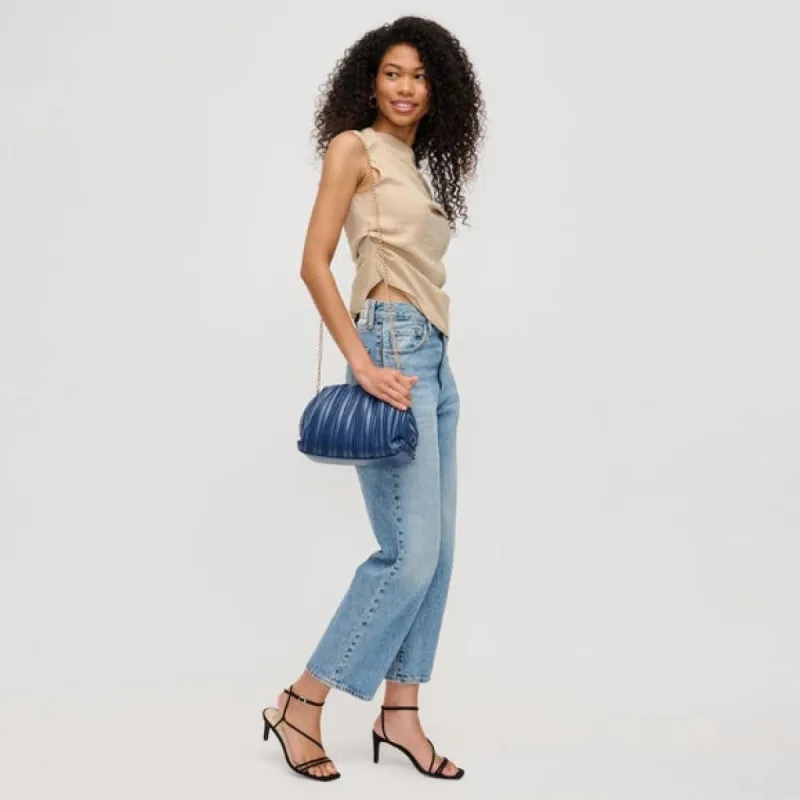 Philippa Pleated Clutch/Crossbody | Midnight sold by Belletique
