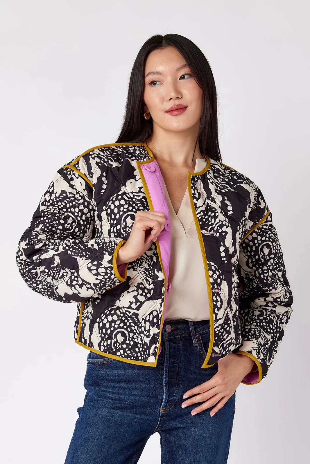 Felix Jacket | BW Leopard sold by Belletique