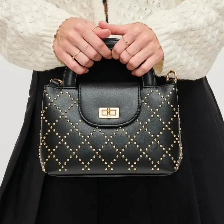 Lucianna Studded Top Handle Crossbody | Black sold by Belletique
