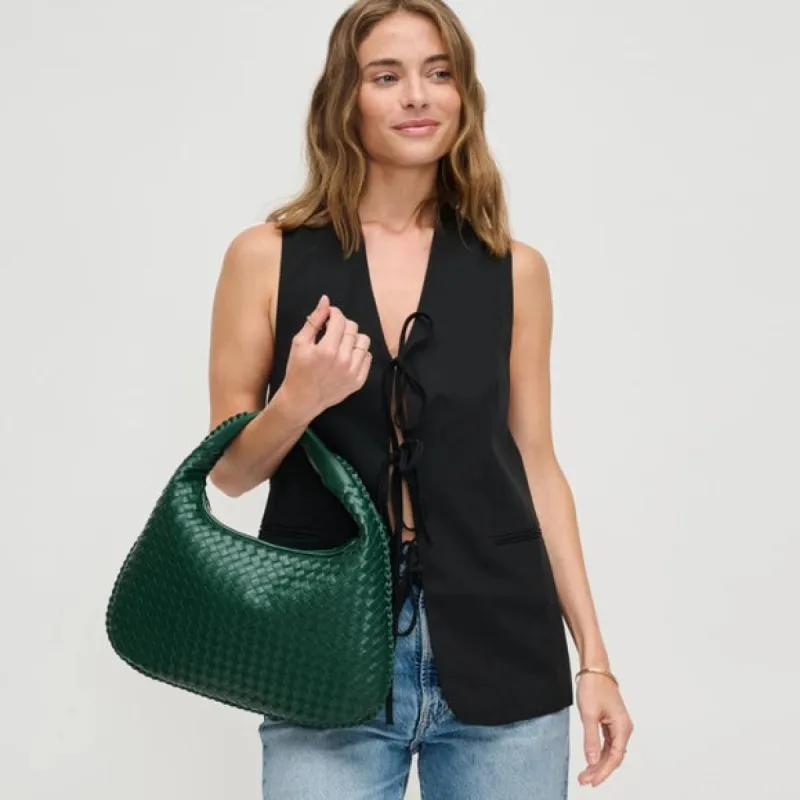 Adela Woven Hobo | Emerald sold by Belletique