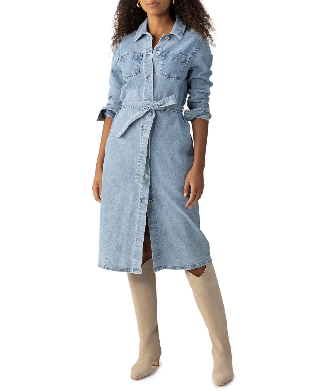Wrapped Up Denim Dress | Virtuous sold by Belletique