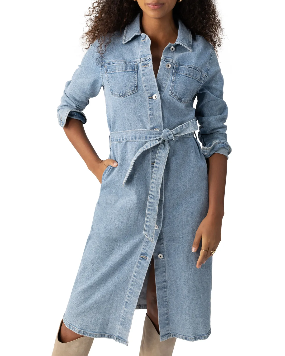 Wrapped Up Denim Dress | Virtuous sold by Belletique product image thumbnail 2