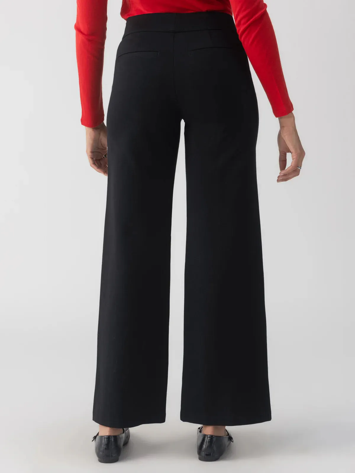 Runway Wide Leg Ponte Trouser | Black sold by Belletique product image thumbnail 2
