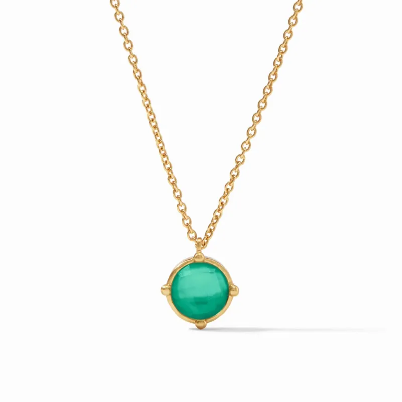 Honeybee Solitaire Necklace | Iridescent Emerald Green sold by Belletique