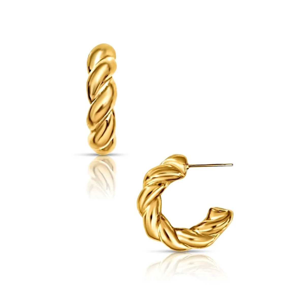 Saige Twist Mini Hoop Earrings sold by Belletique