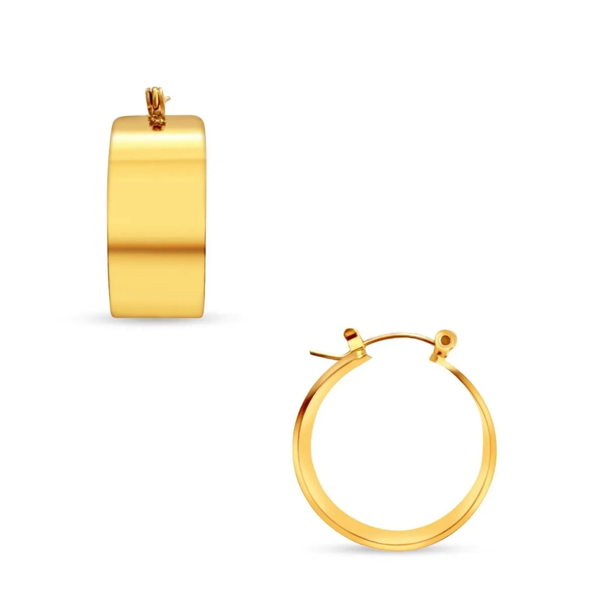Lia Wide Hoop Earrings | Gold sold by Belletique