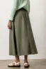 Poplin Button Front Skirt | Kale sold by Belletique