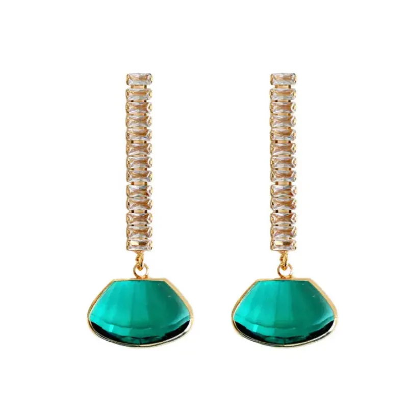 Emerald Swingy Diamond Drops sold by Belletique